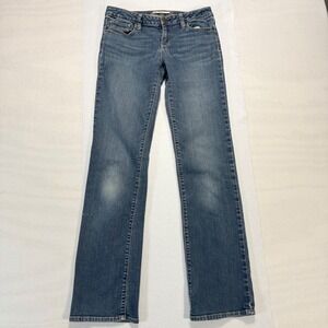 Y2K Bullhead Black Womens Straight Leg Low Rise Jeans Blue Denim Size 9R